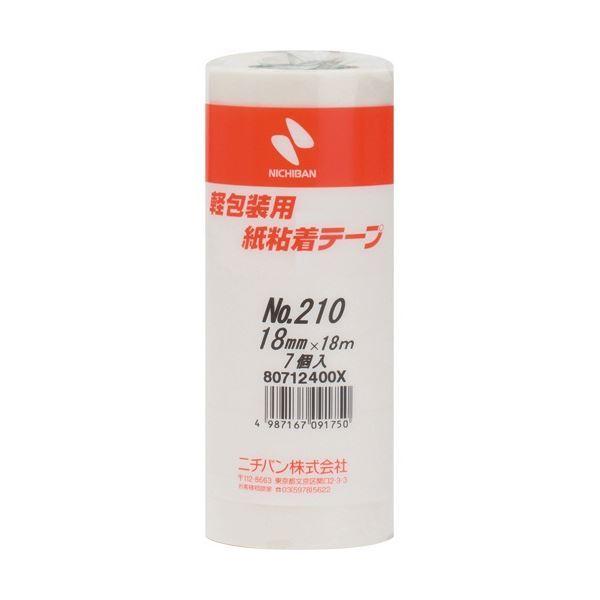 (まとめ) ニチバン 紙粘着テープ No.210 H18mm×18m 白 210H-18 1パック(...