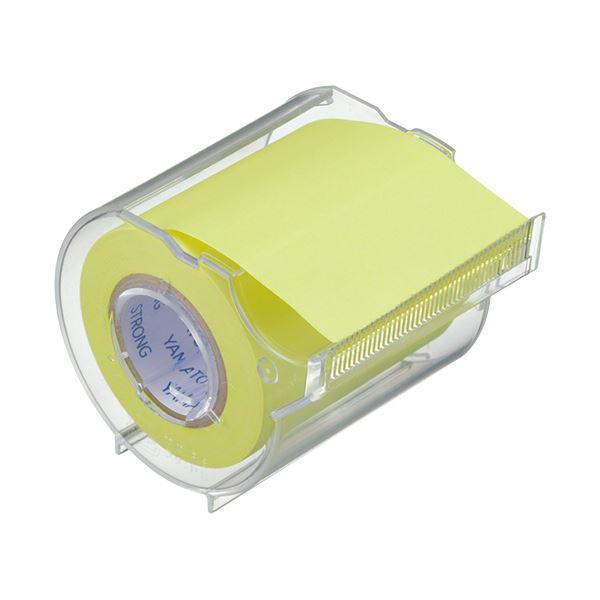 (まとめ）ヤマト メモック ロールテープ（強粘着）蛍光紙 カッター付 50mm幅 レモン PRK-5...