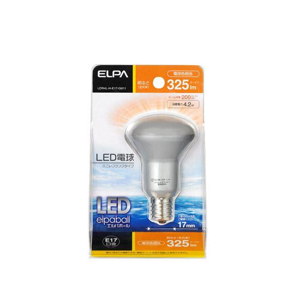 （まとめ） ELPA LED電球 ミニレフ球形 30W E17 電球色 LDR4L-H-E17-G6...