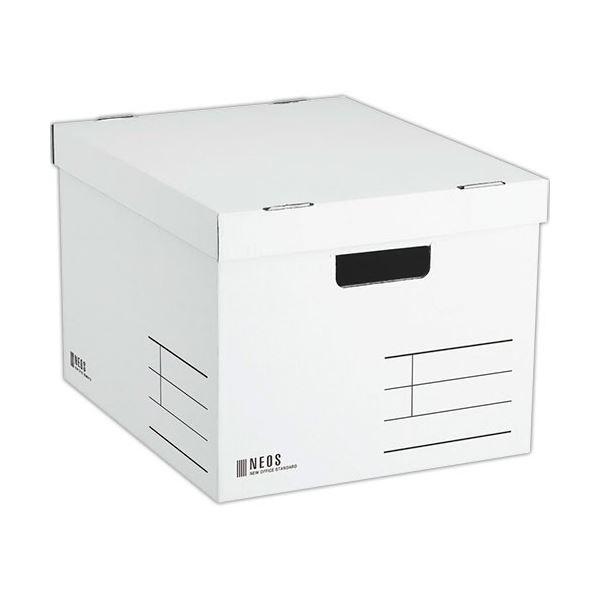 （まとめ） コクヨ 収納ボックス（NEOS）Lサイズ フタ付き ホワイト A4-NELB-W 1個 ...