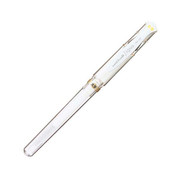 (まとめ) 三菱鉛筆 ゲルインクボールペン ユニボール シグノ 太字 1.0mm ホワイト UM15...