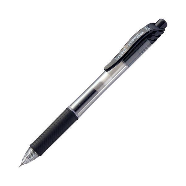 (まとめ) TANOSEE ノック式ゲルインクボールペン ニードルタイプ 0.5mm 黒 1本 〔×...