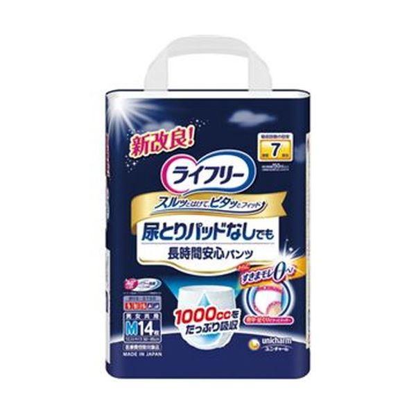 （まとめ）ユニ・チャーム ライフリー尿とりパッドなしでも長時間安心パンツ M 1パック（14枚）〔×...