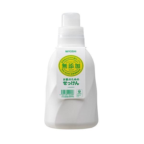 (まとめ) ミヨシ石鹸 無添加 お肌のための洗濯用液体せっけん 本体 1100ml 1本 〔×3セッ...