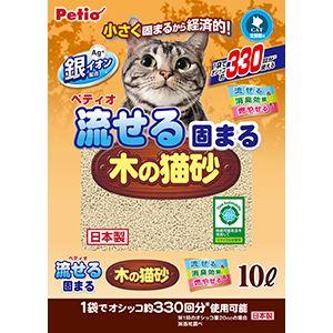 （まとめ）流せる固まる木の猫砂 10L〔×2セット〕 (猫砂)(代引不可)