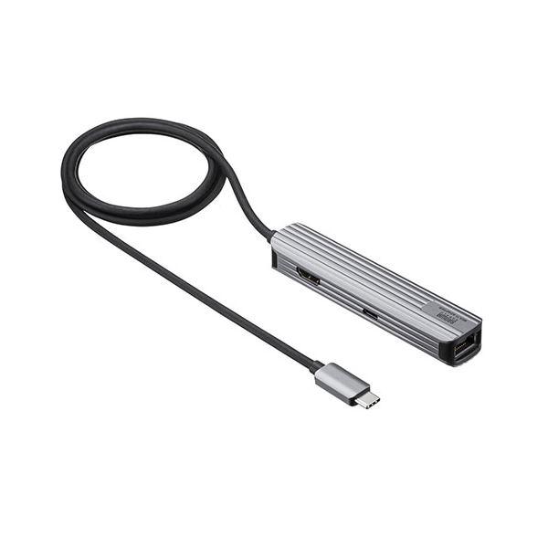 サンワサプライ USB Type-Cマルチ変換アダプタ（HDMI+LAN付） USB-3TCHLP7...