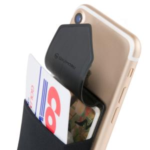 スマホ 手帳型 背面 カードケース パスケース カードホルダー SUICA PASMO カード入れ iphone android対応 ブラック｜luckywagon