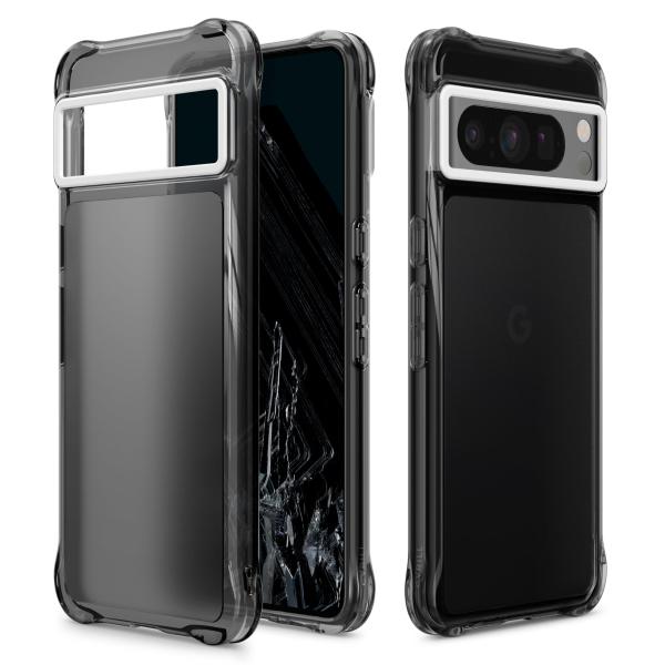 CYRILLbySpigen Google Pixel8Pro 半透明 ソフトPC ストラップホール...