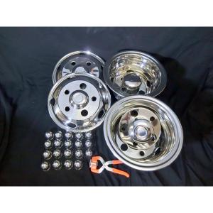 2t 汎用品 ホイールライナー 16インチ 5穴 ステンレス製 メッキ トラック キャンター エルフ デュトロ｜lucus-parts