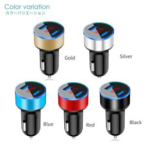 シガーソケット USB 2ポート 電圧計付き ...の詳細画像1