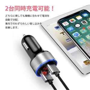 シガーソケット USB 2ポート 電圧計付き ...の詳細画像2