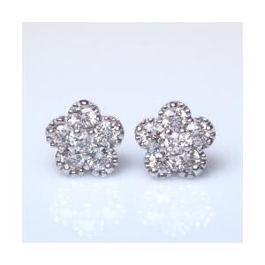 ダイヤモンドピアス【完全無色透明Fカラー】pt900 0.2ct ミルウチ