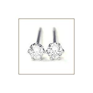 一粒ダイヤモンドピアス 0.1ct プラチナ pt900 ティファニー爪鉄板ジュエリー 一粒ダイヤ