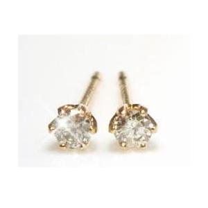 ダイヤモンドピアス あすつく 大特価 K18ゴールド 計0.1ct 一粒