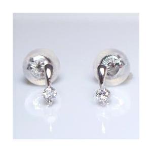一粒ダイヤモンドピアス あすつく pt900 0.1ct プチダイヤモンド 鉄板