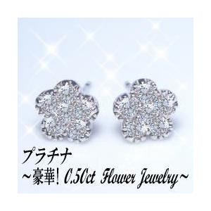 ダイヤモンドピアス あすつく【完全無色透明Fカラー】大特価 pt900 0.5