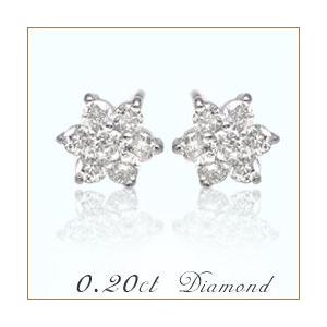 ダイヤモンドピアス 大特価 K18YG PG WG 0.2ct ダイヤモンドフラワー