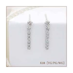ダイヤモンドピアス あすつく K14WG K14YG 0.2ct ダイヤモンド スリー