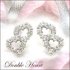 ダイヤモンドピアス pt900 0.28ct ハートダイヤモンドピアス『Dable