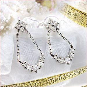 揺れるダイヤモンド あすつく【完全無色透明Fカラー】PT900 0.5ct