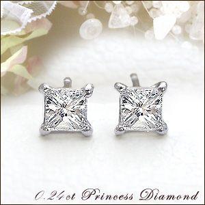 ダイヤモンドピアス あすつく K14WG K14YG 0.2ct ダイヤモンド スリー