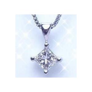 ペンダントネックレス あすつく K18YG PG WG 0.1ct プリンセスカット 