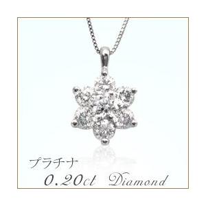 ペンダントネックレス【完全無色透明Fカラー】pt900 0.2ct