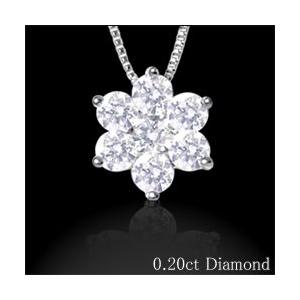 ペンダントネックレス K18YG PG WG 0.2ct ダイヤモンド フラワーペンダント Flower sevenstar SIクラス 透明感溢れるダイヤモンド 記念日 誕生日 母の日｜lugejewelry
