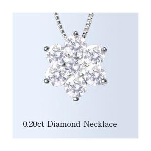 ペンダントネックレス K18YG PG WG 0.2ct ダイヤモンド フラワー 
