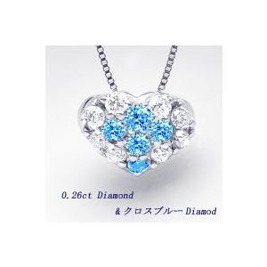 ペンダントネックレス K18YG PG WG 0.26ct ダイヤモンド ハートパヴェ