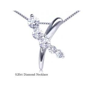ペンダントネックレス【完全無色透明Gカラー】あすつくpt900 0.20ct