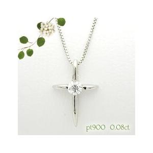 ペンダントネックレス あすつく【完全無色透明Fカラー】pt900 0.08ct 