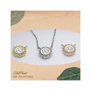 ペンダントネックレス【完全無色透明Fカラー】K18YG PG WG 0.10ct 