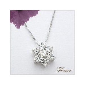 ペンダントネックレス あすつく pt900 1.0ct フラワーダイヤモンド