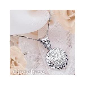 ペンダントネックレス プラチナ pt900 0.30ct ダイヤモンド サークル 