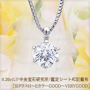 ペンダントネックレス あすつく 中央宝石研究所 鑑定シート付4C pt900 0.2ct 一粒ダイヤモンド SI〜VSクラス H〜Dカラー GOOD〜VERYGOOD 誕生日 記念日｜lugejewelry