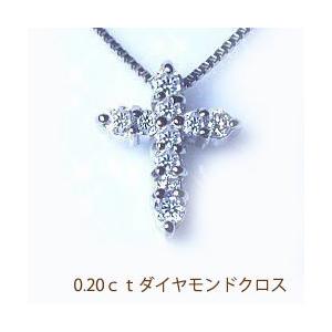 ペンダントネックレス K18YG PG WG 0.2ct ダイヤモンド クロス