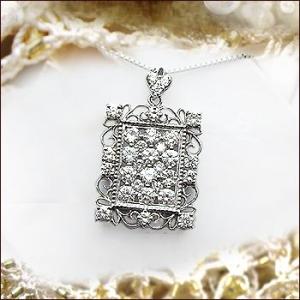 ペンダントネックレス K18YG PG WG 2.0ct ミステリーダイヤ パヴェペンダント ネックレス Carre 2カラット SIクラス F〜Dカラー 無色透明 GOOD〜VERYGOOD｜lugejewelry