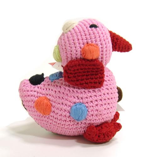 アンクレール (Anne-Claire Petit)　ぬいぐるみ　水玉あひる　ピンク