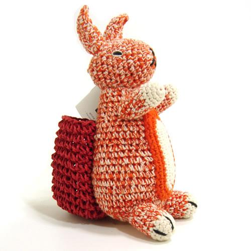 アンクレール (Anne-Claire Petit)　ぬいぐるみ　バスケットうさぎ　オレンジ
