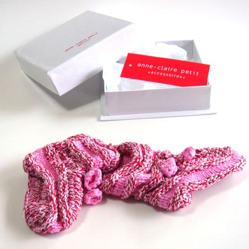 アンクレール (Anne-Claire Petit)　コットン　ベビー靴　ピンク