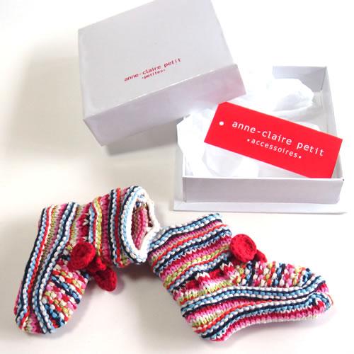 アンクレール (Anne-Claire Petit)　コットン　ベビー靴　ニューマルチカラー