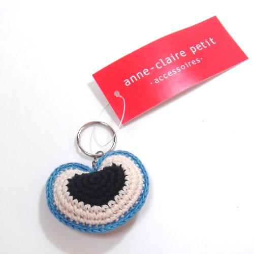 アンクレール (Anne-Claire Petit)　ハートキーホルダー　ブルー