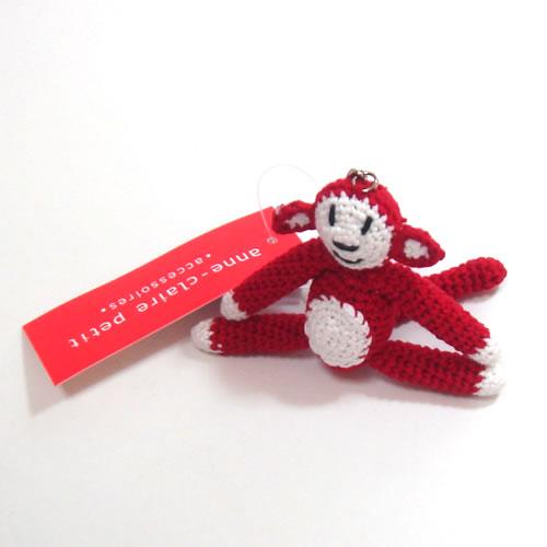 アンクレール (Anne-Claire Petit)　こざるキーホルダー　レッド　(猿サル）