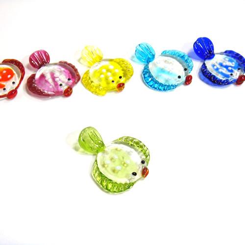 ドイツ　ガラス製　6色のお箸置き　さかな　（6個セット）