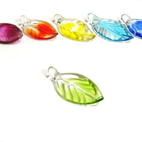 ドイツ　ガラス製　6色のお箸置き　葉っぱ　（6個セット）