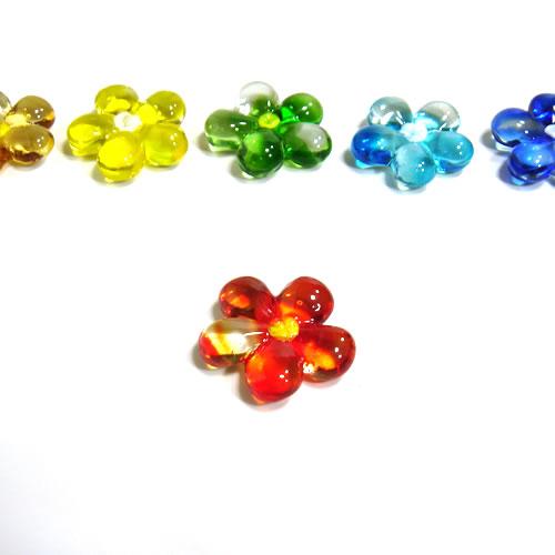 ドイツ　ガラス製　6色のお箸置き　お花　（6個セット）