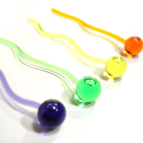 ドイツ　ガラス製　4色のアイスマドラー　（4本セット）