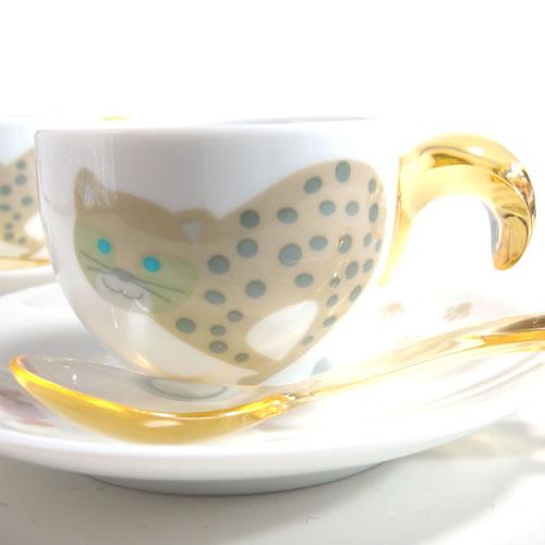 イタリア　Guzzini(グッチーニ)社　エスプレッソカップ　ペアセット　チーター