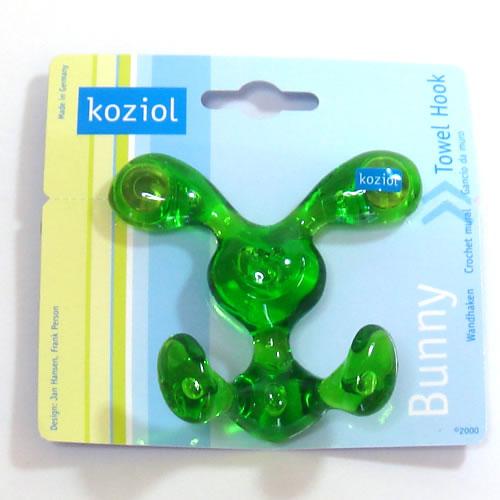 ドイツ　Koziol(コジオル)社　BUNNY　タオルフック　グリーン